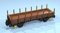 4-Wheel Stake Wagon (SNOT, brown)