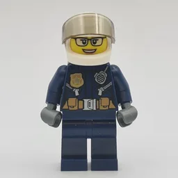 Policewoman, Dark Blue Uniform, White Helmet