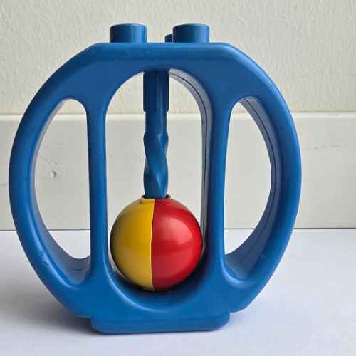 Lego Duplo Rattle Oval with Yellow and Red Ball Wheel / Blue