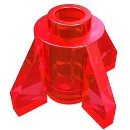 Brick Round 1 x 1 with Fins, Open Stud / Trans-Red