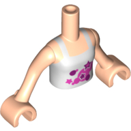 Lego Minidoll Torso Girl with Magenta and Dark Purple Stars, White Outlines Print, Light Nougat Arms and Hands / Light Nougat