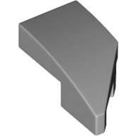Lego Brick Wedged, Curved 2 x 1 with Stud Notch Left / Light Bluish Gray