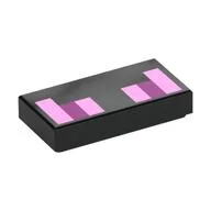 Tile 1 x 2 with Purple, Bright Pink Squares (Minecraft) / Black
