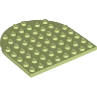 Plate 8 x 8 with Rounded End / Yellowish Green