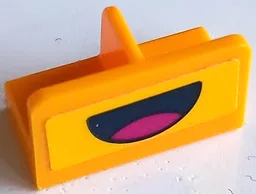 Panel 1 x 2 x 1 with Rounded Corners and Center Divider with Black Open Mouth Smile with Magenta Tongue Pattern (Sticker) - Set 41373