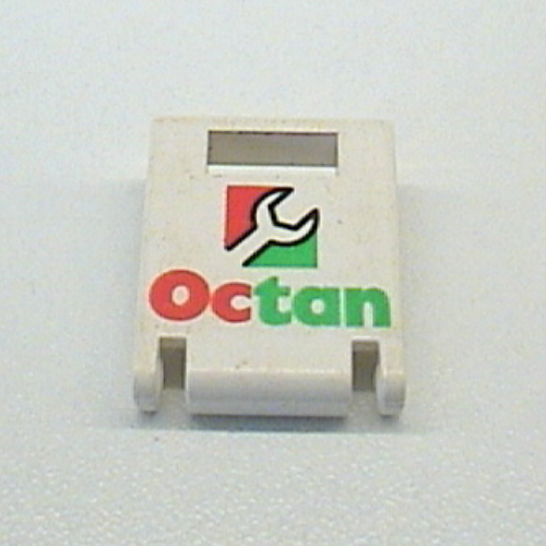 Lego Box 2 x 2 x 2 Door with Slot and 'Octan' Print / White