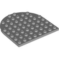 Plate 8 x 8 with Rounded End / Light Bluish Gray
