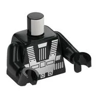 Torso, Classic Blacktron Re-issue, White Space Suit, Black Arms and Hands