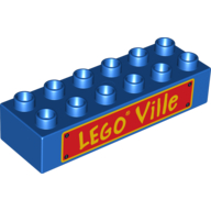 Lego Duplo Brick 2 x 6 with 'LEGO Ville' Text Print