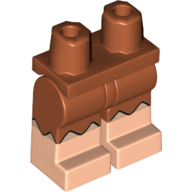 Lego Hips with Dark Orange Legs and Light Nougat Boots Pattern with Barney Rubble Print / Dark Orange