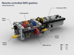 Remote controlled 4 speed AWD gearbox - with perfect gear ratios