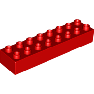 Lego Duplo Brick 2 x 8 / Red
