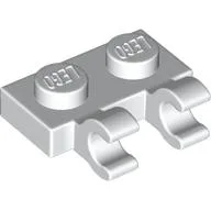 Plate Special 1 x 2 with Clips Horizontal [Thick U-Clips] / White