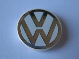 Tile, Round 2 x 2 with Silver Volkswagen Logo 'VW Pattern (Sticker) - Set 10220