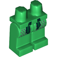 Lego Hips and Green Legs with Dark Green Sash and Silver Diamonds Print