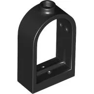 Window 1 x 2 x 2 2/3 with Rounded Top / Black