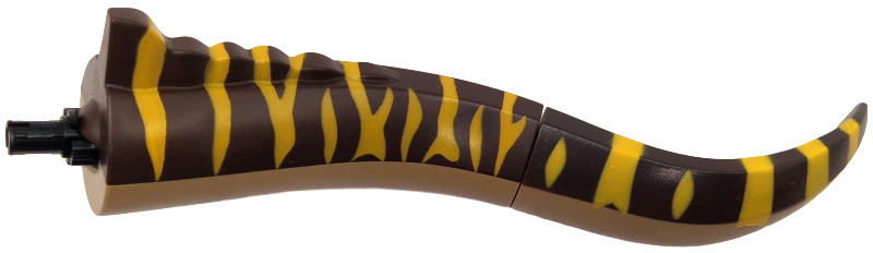 Lego Animal Body Part, Dinosaur, Spinosaurus Tail with Dark Tan Underside, Bright Light Orange Markings print / Dark Tan