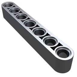 Technic Beam 1 x 7 Thick / Metallic Silver