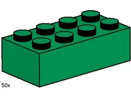 2 x 4 Dark Green Bricks