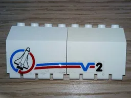 Stickered Assembly 8 x 2 x 3 1/3 with Shuttle and Number 2 Pattern Model Right Side (Sticker) - Set 6339