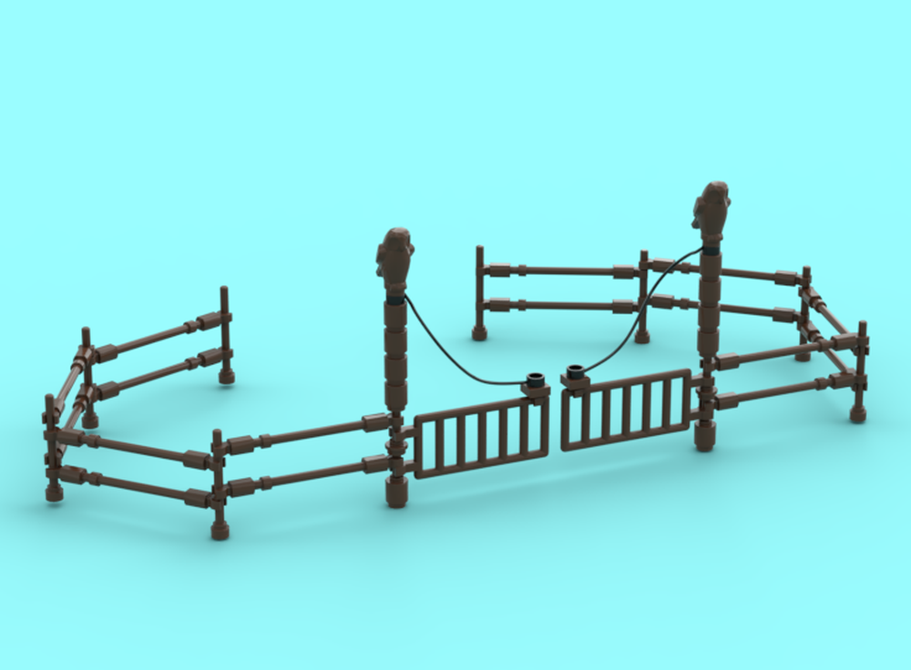 Lego Wooden Fence and gate for Farm