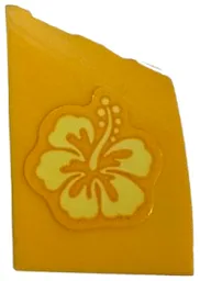 Wedge 3 x 2 Right No Studs with Bright Light Yellow Hibiscus Flower Pointing Right Pattern (Sticker) - Set 43249