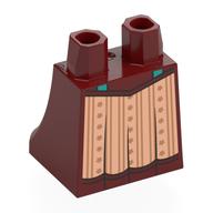 Lego Hips and Legs Under Dress/Robe with Nougat Panel, Dark Turquoise Straps print / Dark Red