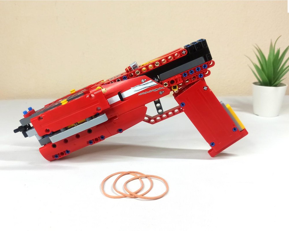 Lego Cyberpunk style pistol rubberband gun