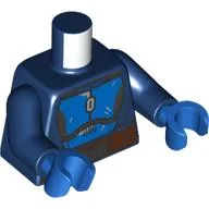 Torso, Blue Mandalorian Armor, Dark Brown Belt Print, Dark Blue Arms, Blue Hands / Dark Blue