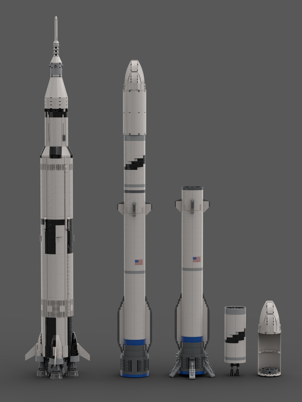 Lego Blue Origin New Glenn (1:110 Saturn V scale)