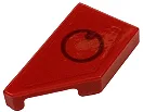 Tile, Modified 1 x 2 Wedge Left with Dark Red Circle Pattern (Sticker) - Set 76934