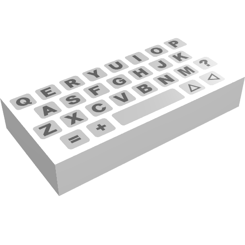 Lego Tile 1 x 2 with Simple Computer Keyboard Print