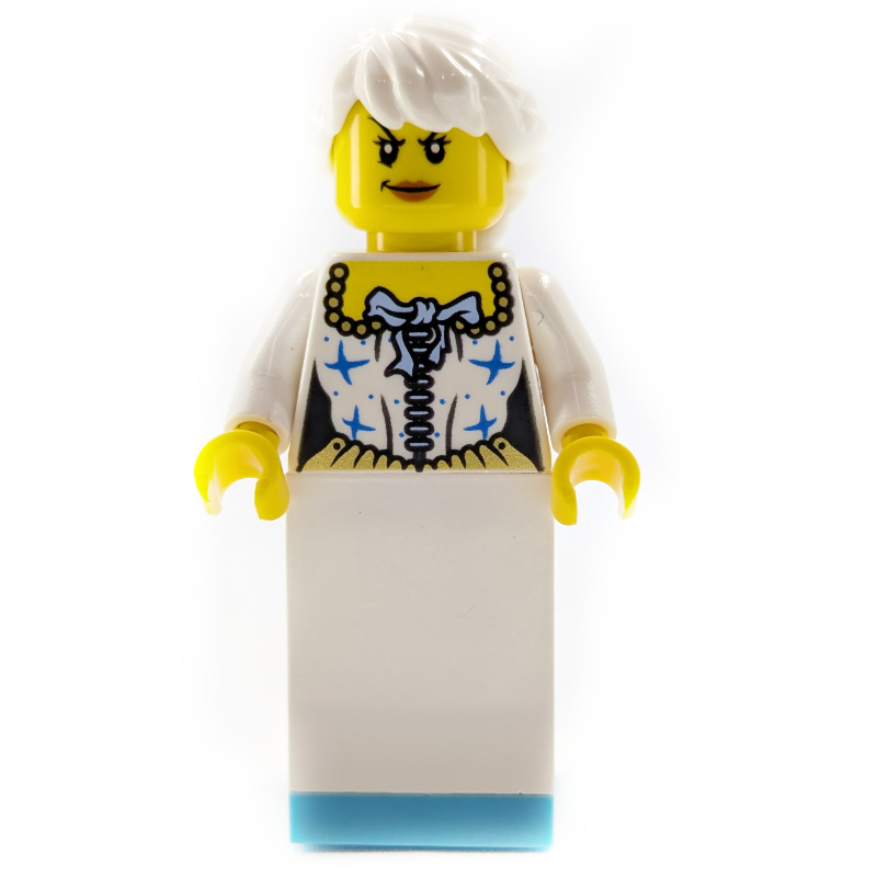 Lego White Torso, White Slope for Dress, White Hair