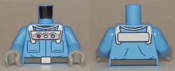Torso Batman Pockets and Silver Control Unit with 3 Gauges, Belt with Silver Buckle Pattern / Medium Blue Arms / Light Bluish Gray Hands