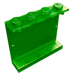 Panel 1 x 4 x 3 [Solid Studs] / Trans-Green