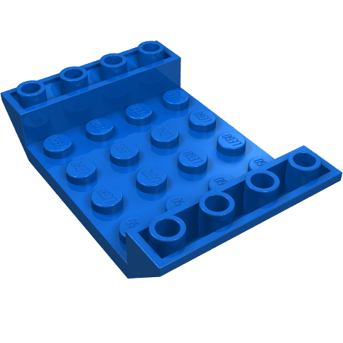 Lego Brick Sloped Inverted 45° 6 x 4 Double with 4 x 4 Recessed / Blue