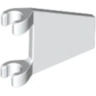 Flag 2 x 2 Trapezoid with Flat Area between Clips / White