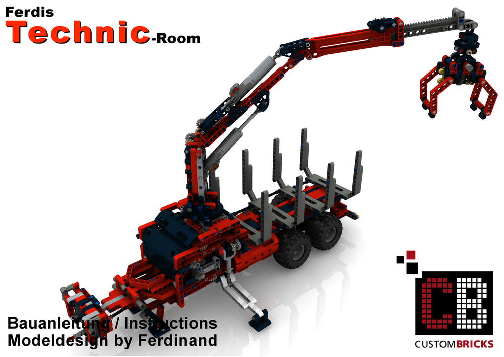 Lego 42054 2-axle trailer with forestry crane