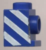 Brick, Modified 1 x 1 with Headlight with White Danger Stripes Pattern Model Right Side (Sticker) - Set 6653