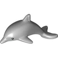 Animal, Dolphin with Black Eyes and White Pupils Print / Light Bluish Gray
