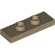 Plate Special 1 x 3 with 2 Studs with Groove and Inside Stud Holder (Jumper) / Dark Tan