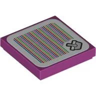 Tile 2 x 2 with Basket and Barcode Print (Sticker) / Magenta