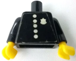 Torso Police with Badge and 5 Buttons Pattern (Sticker) / Black Arms / Yellow Hands