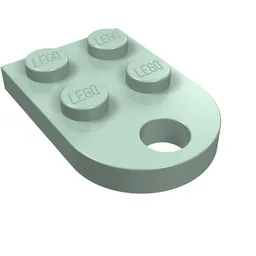 Plate Special 3 x 2 with Rounded End, Hole / Sand Green