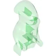 Torso/Head Martian with Chest Hole, Marbled Glow In Dark Pattern / Trans-Green