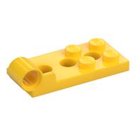 Lego Hinge Plate 2 x 4 with Pin Hole with 3 Holes - Bottom / Yellow