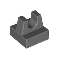 Tile Special 1 x 1 with Clip and Straight Tips / Dark Bluish Gray