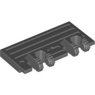 Lego Hinge Train Gate 2 x 4 Locking Dual 2 Fingers without Rear Reinforcements, 7 Teeth / Dark Bluish Gray