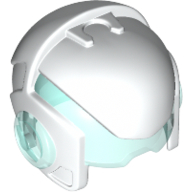 Lego Helmet Space with Trans Light Blue Visor and Ear Protectors / White