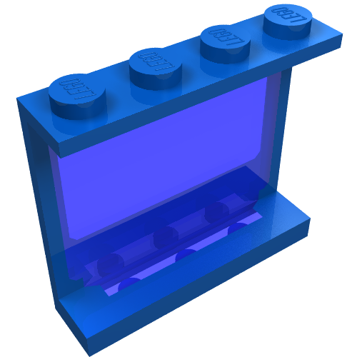 Lego Panel 1 x 4 x 3 with Fixed Glass / Blue